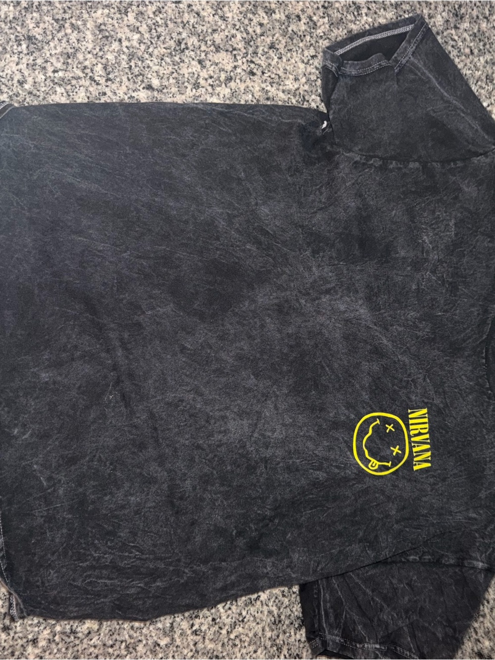 Nirvana Smiley Logo Tee unisex- Black with Yellow Graphic